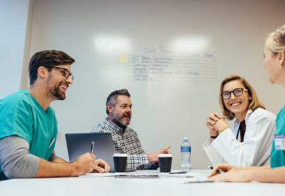Medical team meeting in conference room