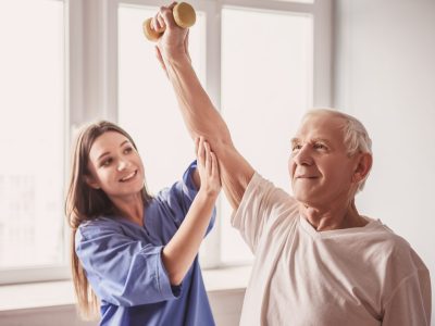 Old man in hospital
